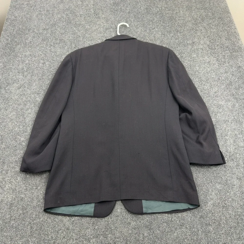 Vintage Monsieur Givenchy Blazer Mens 42 Black Wool Herringbone Two Button
